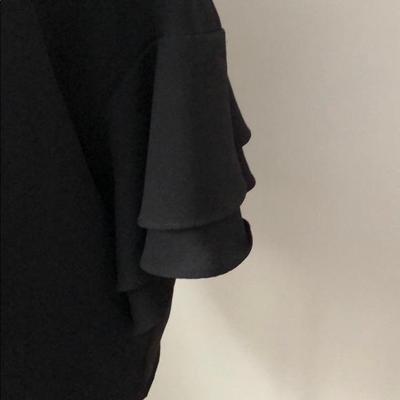 Black Ruffle Sleeve Top - Picture 2 of 2